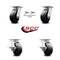 Service Caster 5 Inch Kingpinless Rubber on Steel Wheel Caster Swivel Locks 2 Brakes SCC, 2PK SCC-KP30S520-RSR-BSL-2-SLB-2 - alternate 2